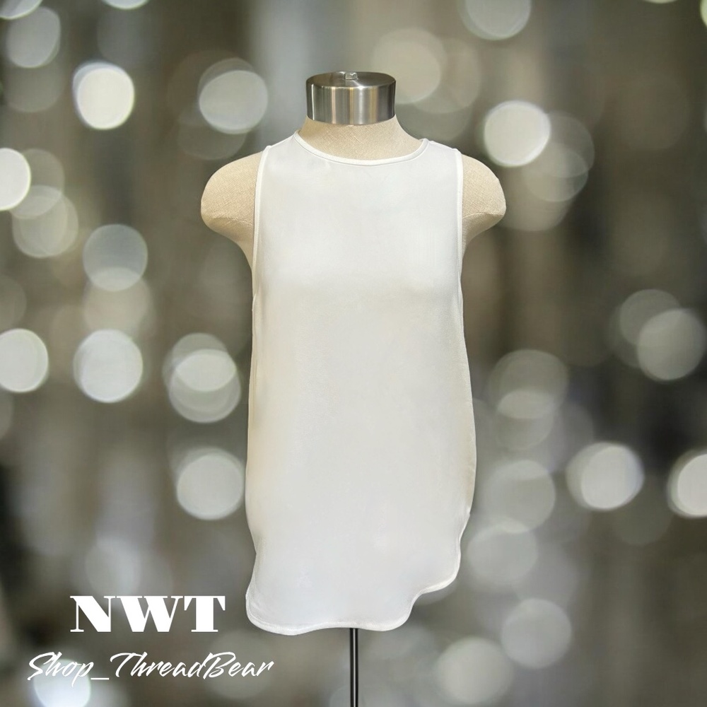 Wow [POLO · Ralph Lauren] NWT Cream Lace Tank | Sheer Ivory Satin Top | XS · 2